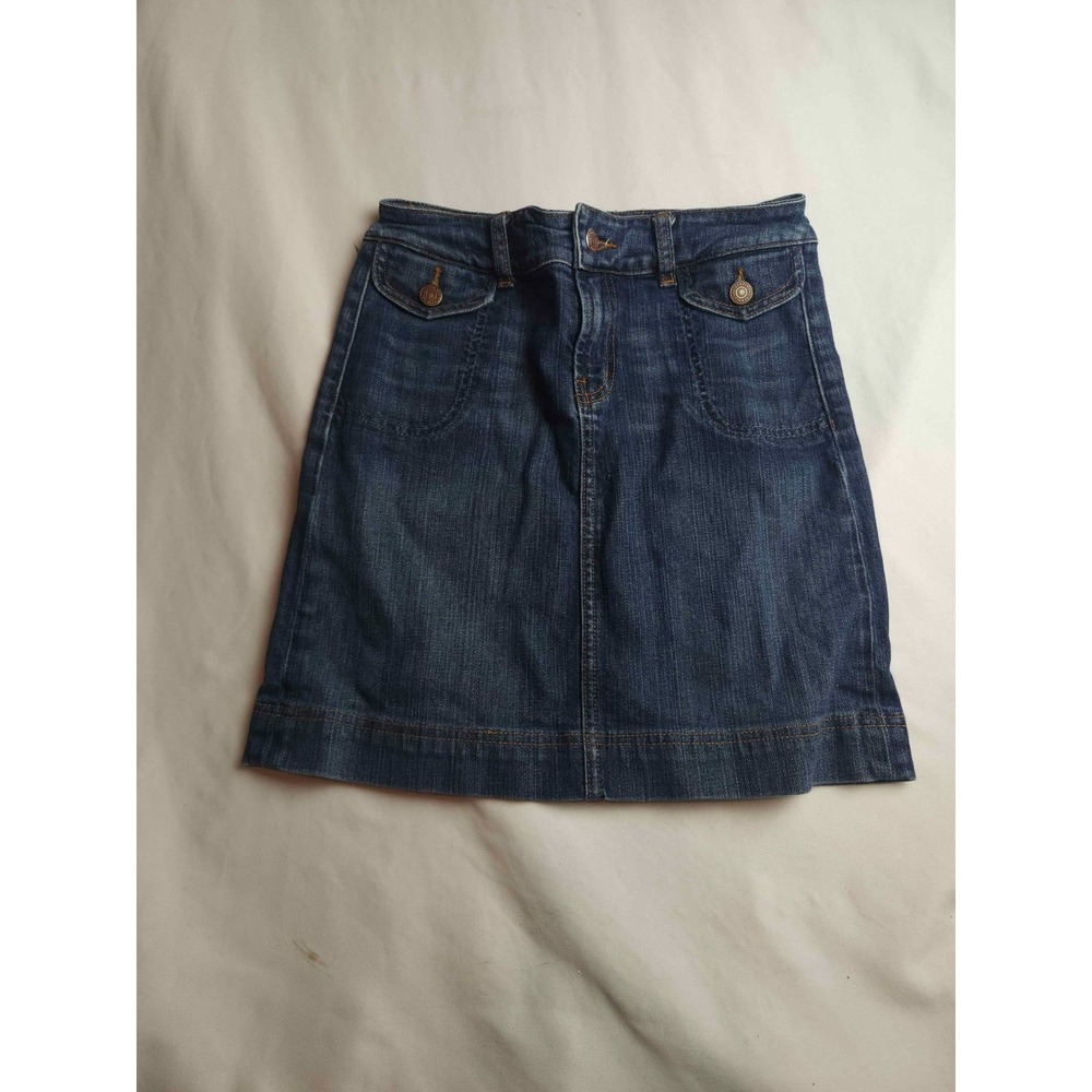 Red Engine Mini Skirt Womens Size 25 Blue Denim Dark Wash Classic Casual Pockets